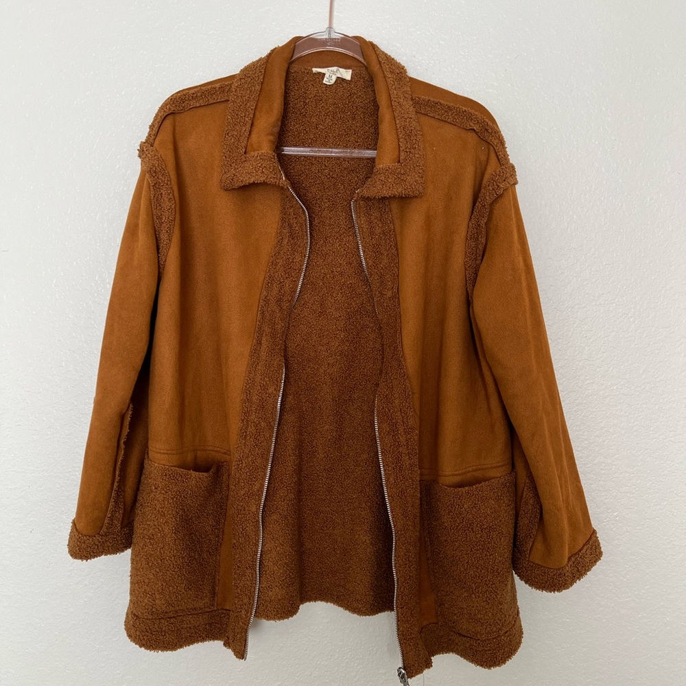Easel warm and fuzzy camel jacket